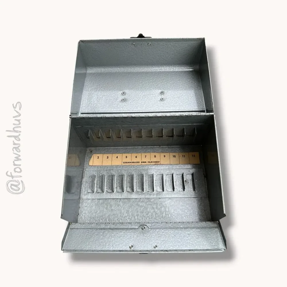 Excelsior Logan Deluxe 8mm Film Chest Galvanized Steel Storage Box USA